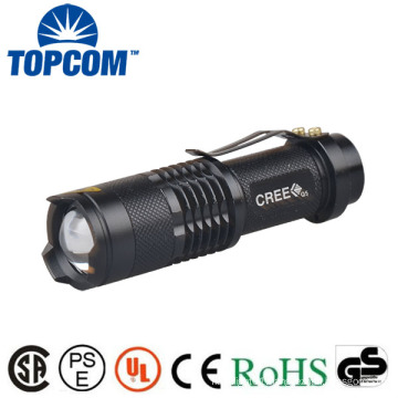 3 modes Flashlight 3W 300LM Torch Adjustable Focus Zoom Light Black